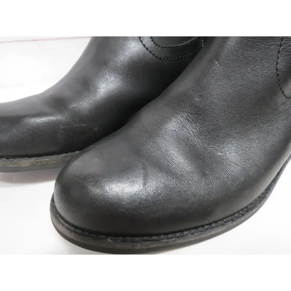 Lands' End Boots Womens 7.5 B Black Tall Leather Pull On